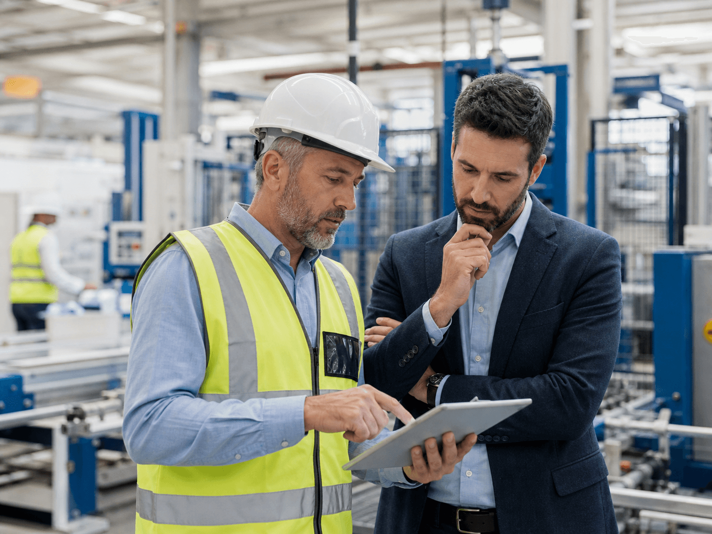 Sopralluogo per la sicurezza sul lavoro in uno stabilimento